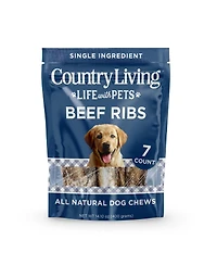 Country Living 4"-7" Rib Bones Dog Treats – 7 Count Bag – All-Natural