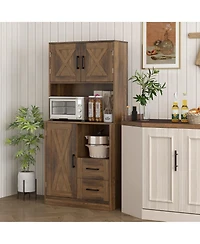 Slickblue Small Kitchen Durable Storage Cabinet with Efficient Space-Saving Design
