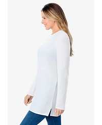 Woman Within Women's Waffle Thermal Sweatshirt