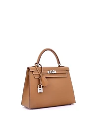 Pre-Owned Hermes Kelly 25 Handbag Verso Epsom with Palladium Hardware