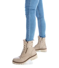 Xti Women's Leather Combat Booties Carmela Collection By