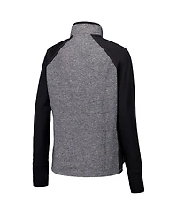 Camp David Women's Black/Heather Gray Nebraska Huskers Finalist Raglan Quarter-Zip Jacket