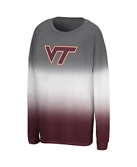 Colosseum Women's Gray Virginia Tech Hokies Winkle Dip Dye Long Sleeve T-Shirt