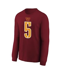 Nike Big Boys and Girls Jayden Daniels Burgundy Washington Commanders Player Name Number Long Sleeve T-Shirt