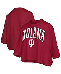 Pressbox Women's Crimson Indiana Hoosiers Midi Arch Over Logo Oversized T-Shirt