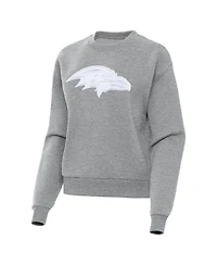 Antigua Women's Heather Gray Baltimore Ravens Victory Pullover Sweatshirt