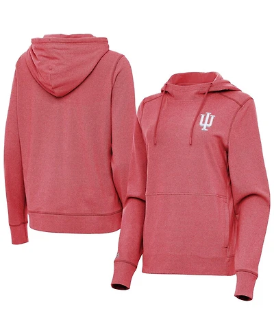Antigua Women's Heather Crimson Indiana Hoosiers Justice Pullover Hoodie