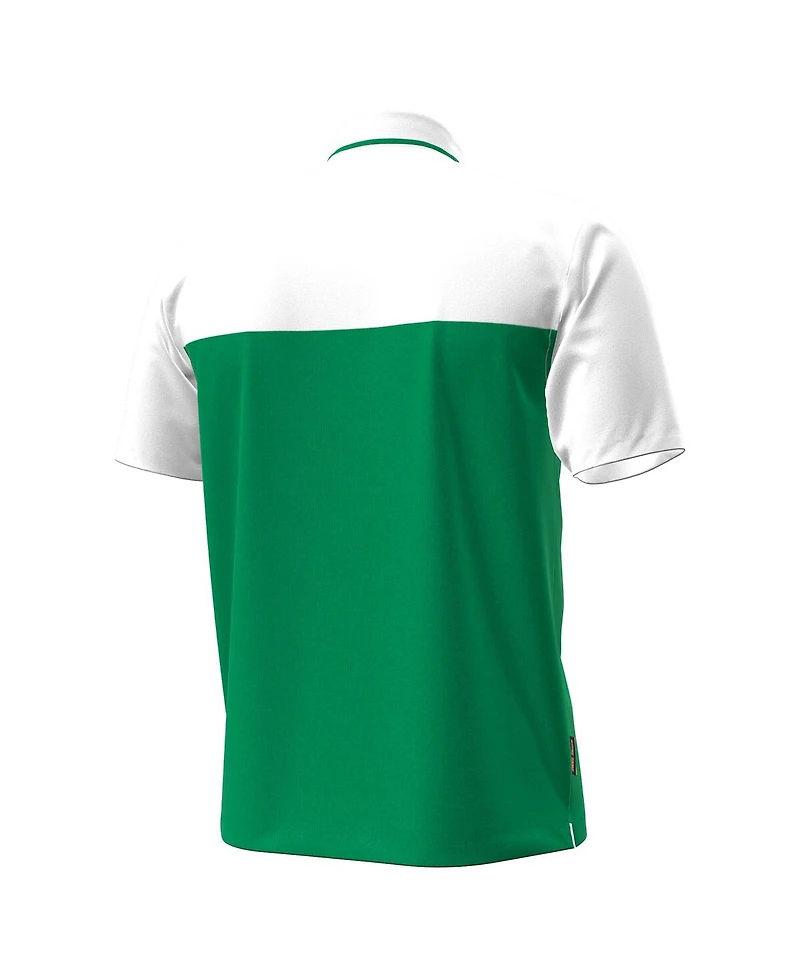 Under Armour Men's Green/White Notre Dame Fighting Irish Green Blocked Polo Shirt