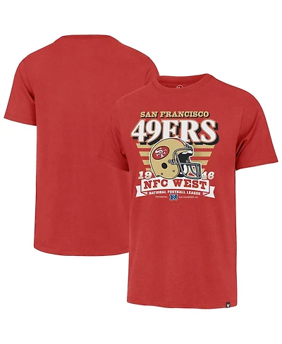 '47 Brand Men's Scarlet San Francisco 49ers Stripe Splash Franklin Throwback T-Shirt
