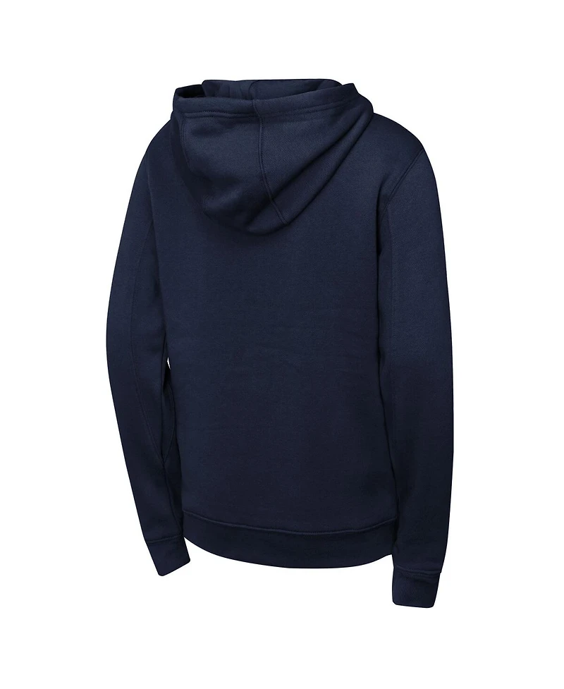 Outerstuff Big Boys and Girls Navy Cleveland Guardians Wordmark Fleece Full-Zip Hoodie