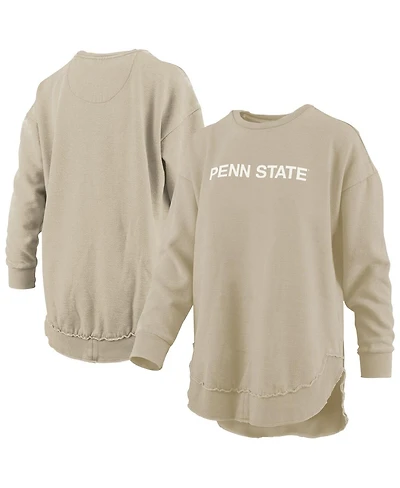 Pressbox Women's Tan Penn State Nittany Lions Poncho Fleece Pullover Sweatshirt