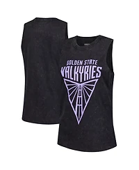 Sportiqe Women's Black Golden State Valkyries Rock Roll Collection Turner Mineral Wash Tank Top