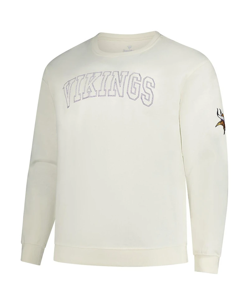 Profile Men's Cream Minnesota Vikings Big Tall Fleece Sweatshirt