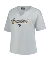 Fanatics Women's Gray West Virginia Mountaineers Plus Winning Gear Notch Neck T-Shirt