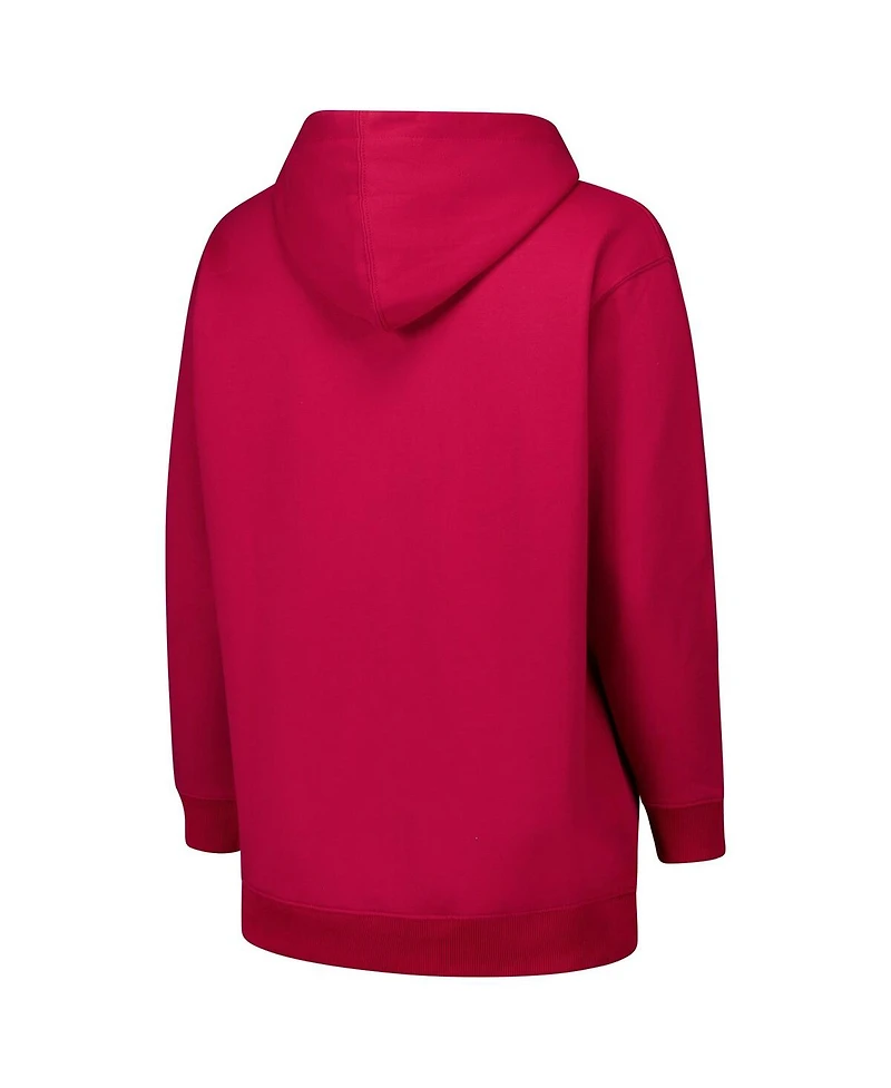 Fanatics Women's Crimson Alabama Tide Plus Scrip Lace-Up V-Neck Hoodie