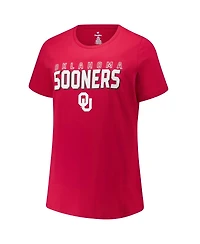 Fanatics Women's Crimson Oklahoma Sooners Plus Lean Scoop Neck T-Shirt