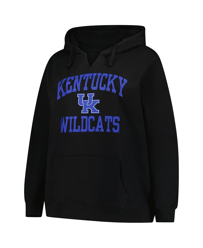 Champion Women's Black Kentucky Wildcats Plus Heart Soul Notch Neck Pullover