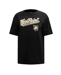 Pro Standard Women's Black Army Knights Script Tail Oversized Boyfriend T-Shirt