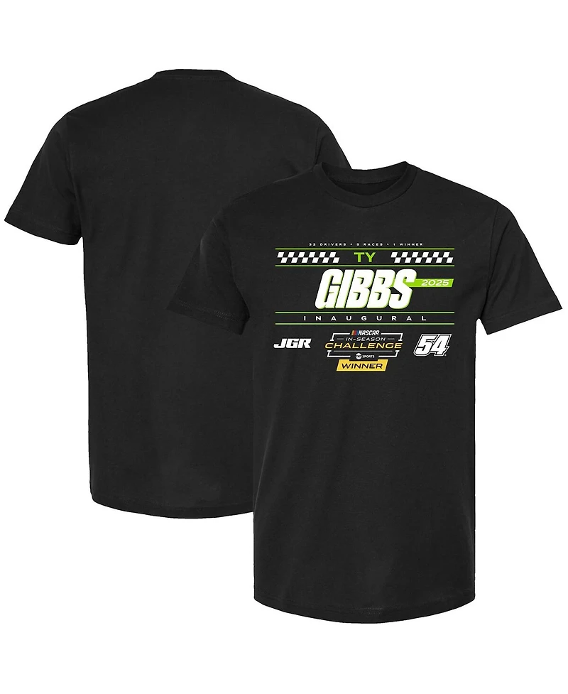 Checkered Flag Sports Men's Black Ty Gibbs 2025 Nascar Cup Series In-Season Challenge Winner T-Shirt