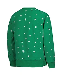 Wes & Willy Big Girls Green Oregon Ducks Shimmer Star Reverse Sweatshirt
