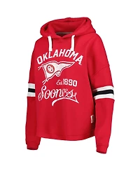 Pressbox Women's Crimson Oklahoma Sooners Super Pennant Pullover Hoodie