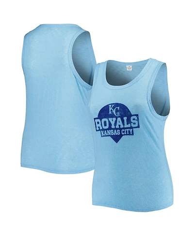 Soft as a Grape Women's Royal Kansas City Royals Plus High Neck Tri-Blend Tank Top