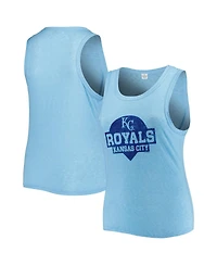 Soft as a Grape Women's Royal Kansas City Royals Plus High Neck Tri-Blend Tank Top