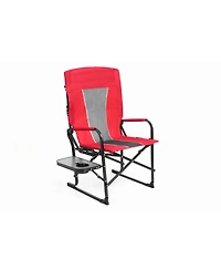 Streamdale Red, heavy-duty oversized folding camping chair with side table & pocket