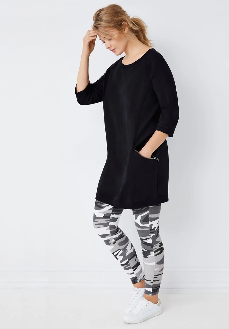 ellos Women's French Terry Zip Pocket Tunic