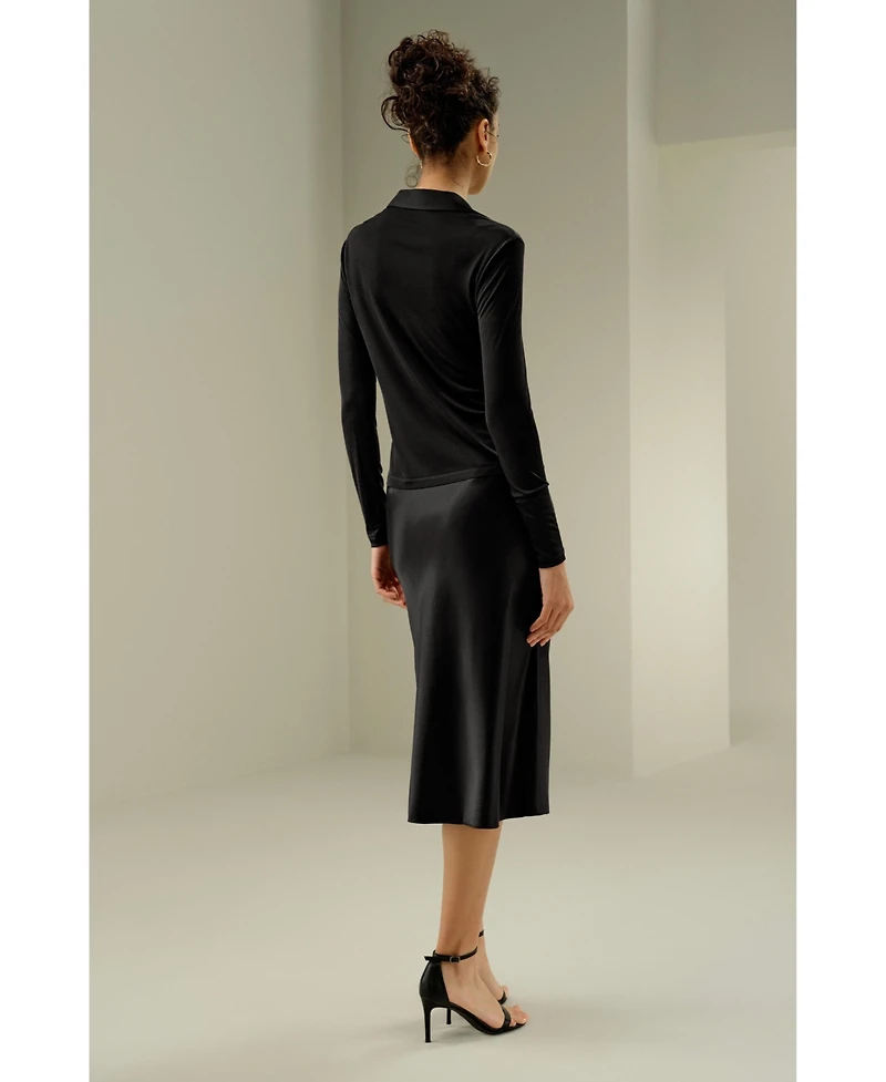 Lilysilk Basic Slim Silk Jersey Shirt