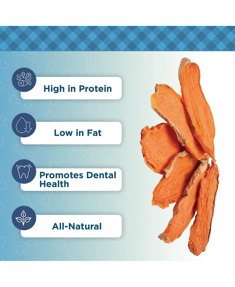 Country Living Sweet Potato Chips Dog Treats – 8oz Bag – 100% Natural