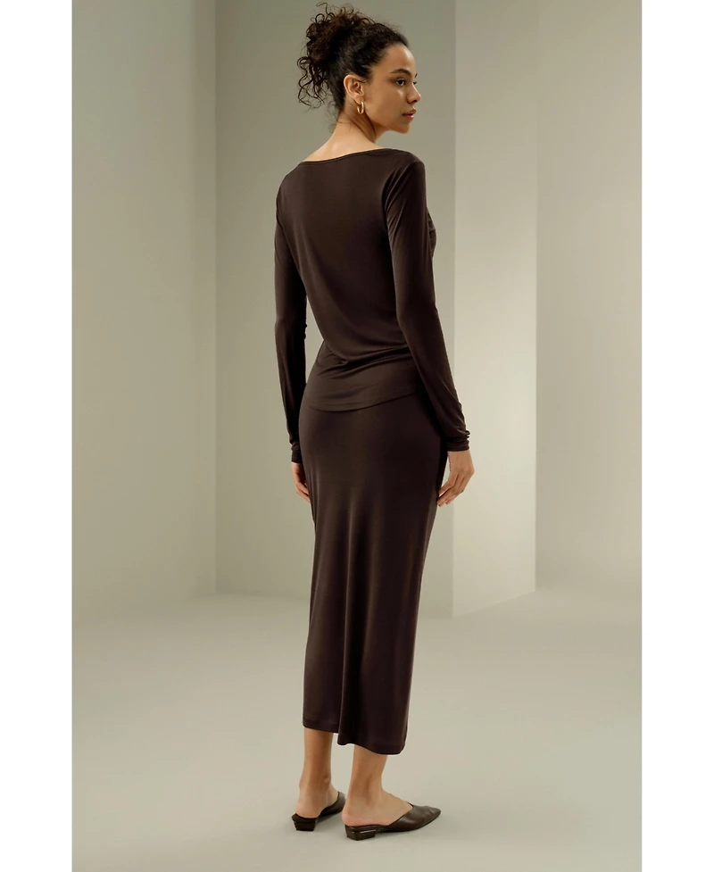 Lilysilk Women's Scoop-Neck Pure Silk Slim Fit Top