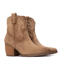 Women's Italian Western Suede Booties Refresh Collection By Xti
