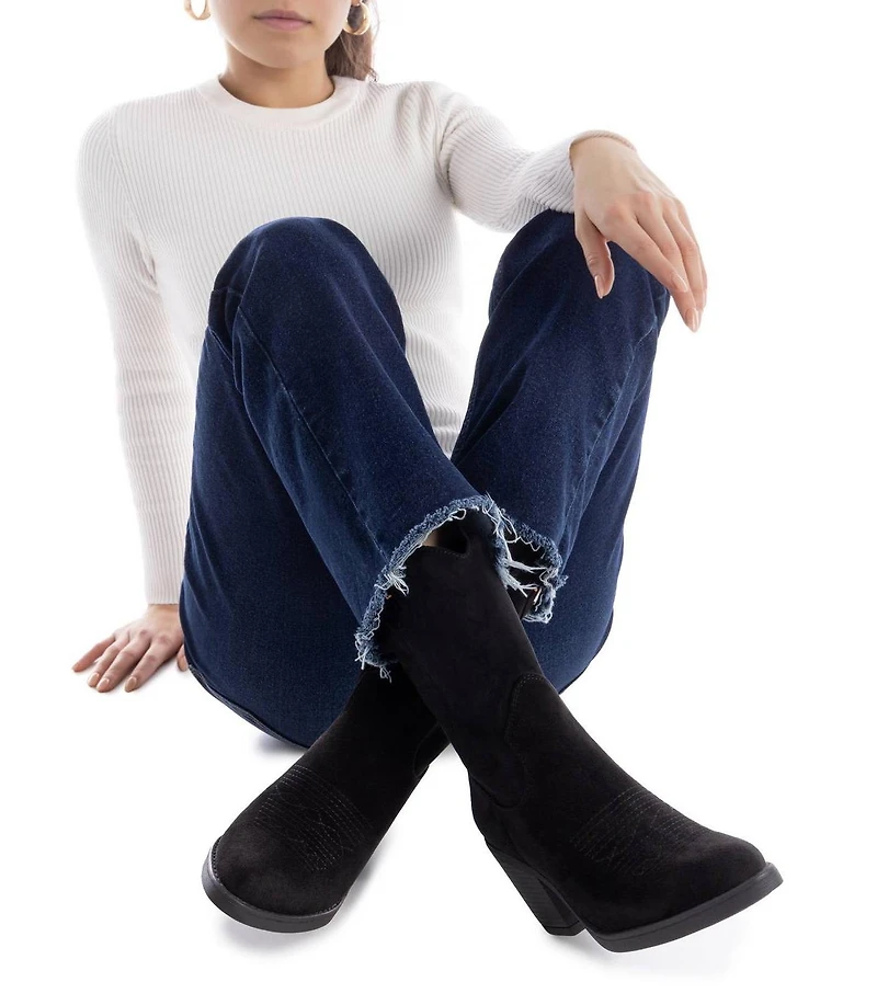 Women's Italian Western Suede Booties Refresh Collection By Xti