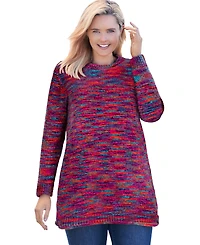 Woman Within Women's Plus Size Crewneck Chenille Sweater