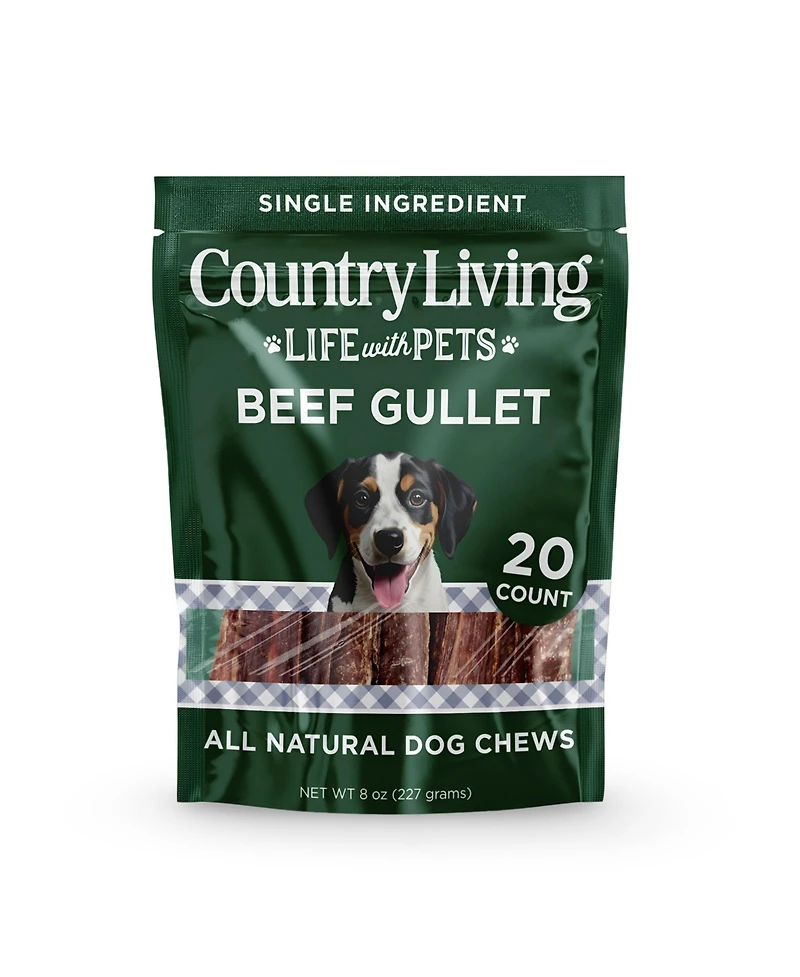 Country Living 6" Gullet Flats Dog Treats – 20 Count Bag – All-Natural