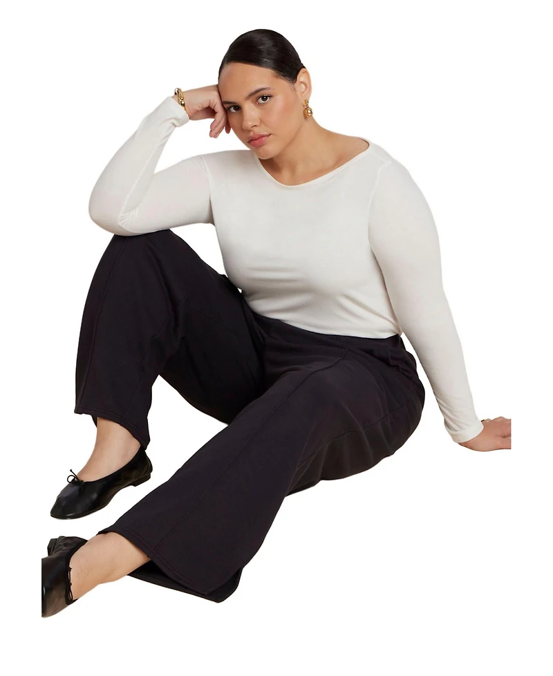 Eloquii Elements Women's Plus Seam Detail Sweatpant