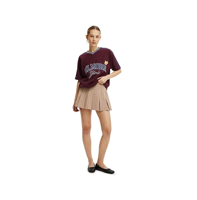 Cotton On Women's Lcn V Neck Retro Graphic Boxy Tee