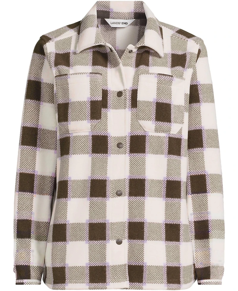 Lands' End Women's Petite Print Anyweather Fleece Shirt Jacket