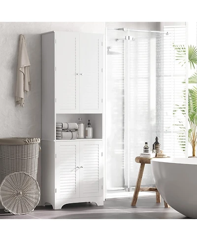 Slickblue Bathroom Storage Cabinet Wall-Mount with Mirror for Toiletries
