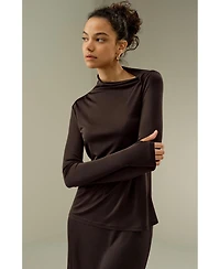 Lilysilk Women's Slim Fitted Silk Jersey Long Sleeve Top