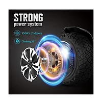 Warrior 8.5" All-Terrain Electric Balance Scooter-42V, 1.5A, 50Hz/60Hz, Music Speakers, Colorful Led Lights | Valentine's Day Gift for Teens, Fam