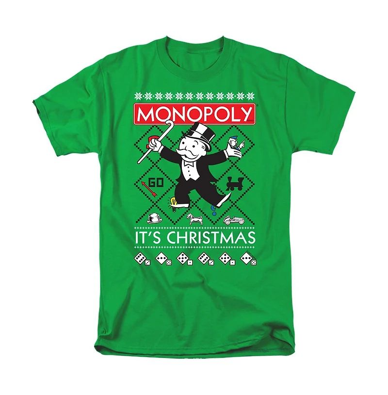 Logovision Men's Monopoly It's Christmas Ugly Sweater T Shirt