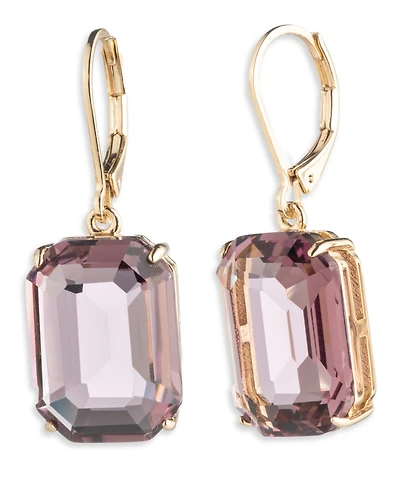 Lauren Ralph Glass Stone Gold-Tone Drop Earrings
