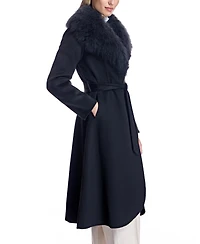 Julia & Stella by Maximilian Women's Fur-Trimmed Wrap Coat