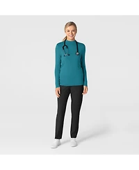 Wink Layers Women's Long Sleeve Mock Neck Silky Tee