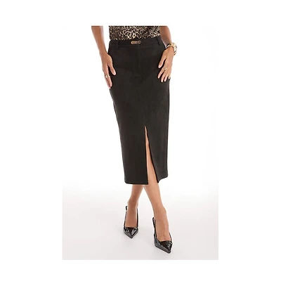 The Noli Shop Women's Kendra Sueded Midi Skirt