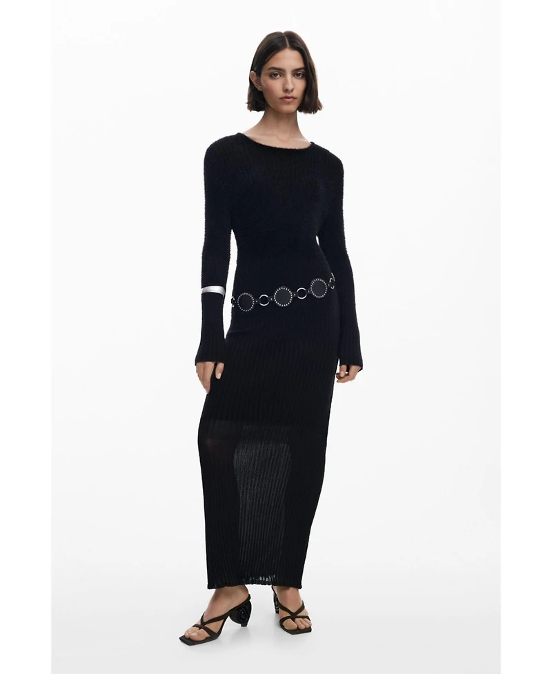 Desigual Women's Sheer fur dress