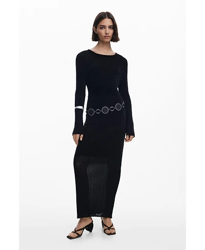 Desigual Women's Sheer fur dress