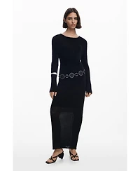 Desigual Women's Sheer fur dress